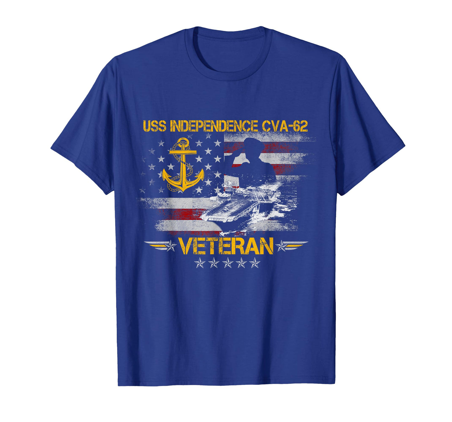 USS Independence CV-62 Aircraft Carrier Veteran FlagVintage T-Shirt