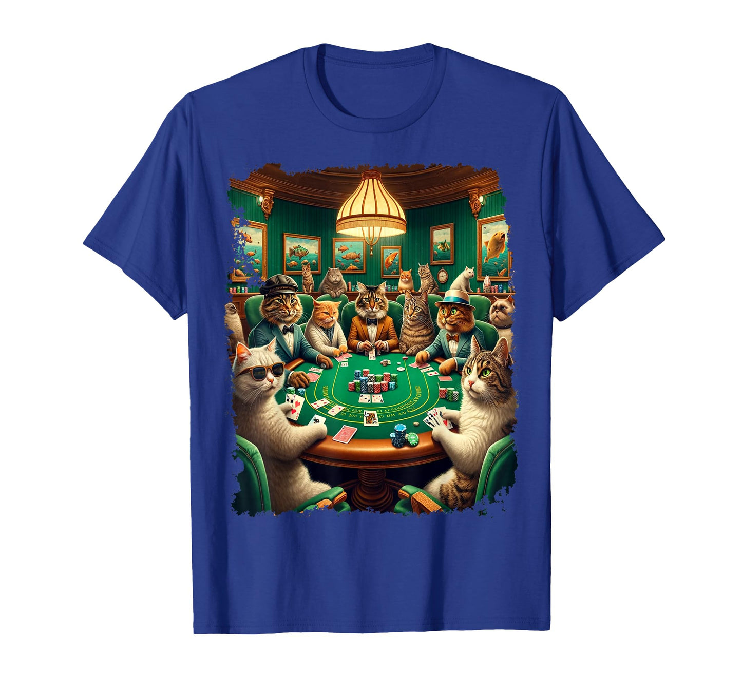 Playing Card Pop Art Gambling Cat Playing Poker Cards T-Shirt