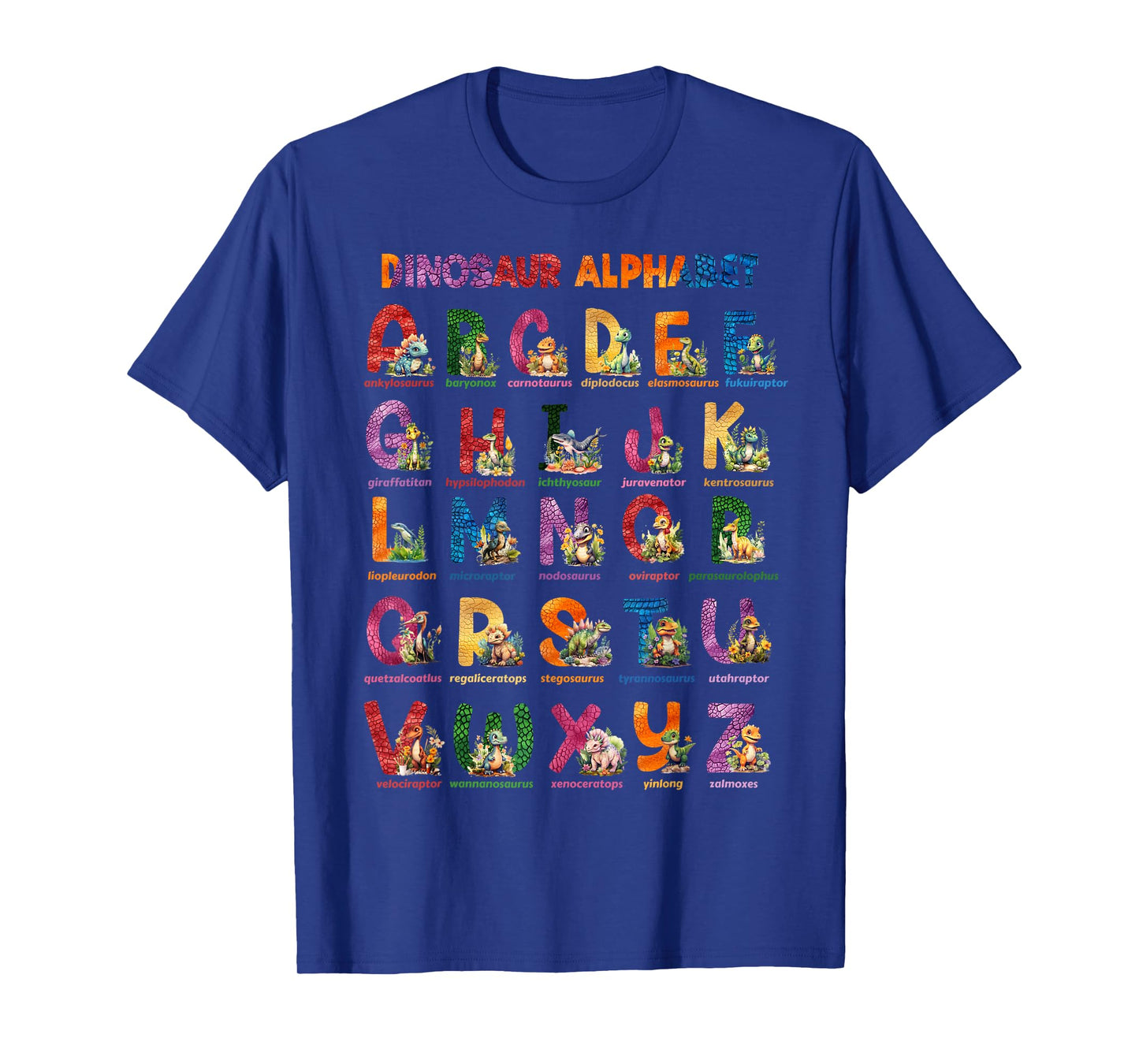 Cute Educational Dinosaur Alphabet ABC Baby Dino T-Shirt