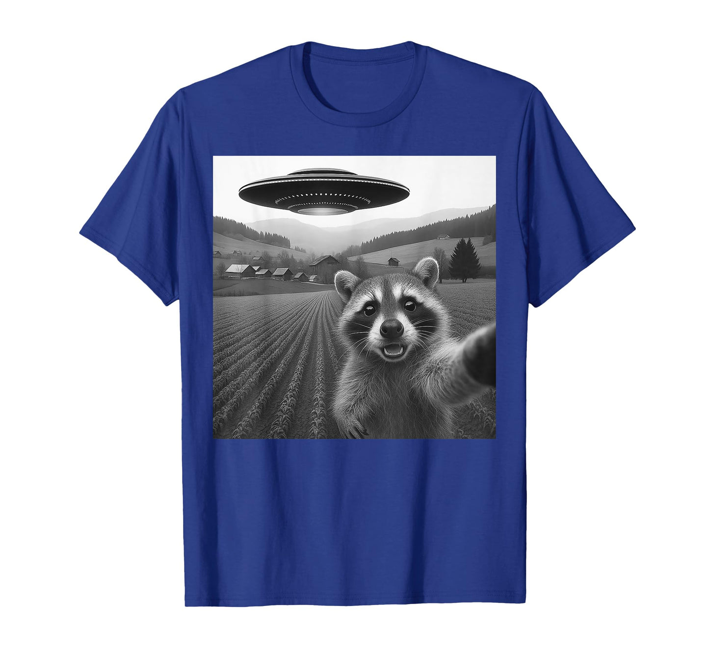 Raccoon Selfie with Alien UFO Funny Gifts for Men Women Kid T-Shirt
