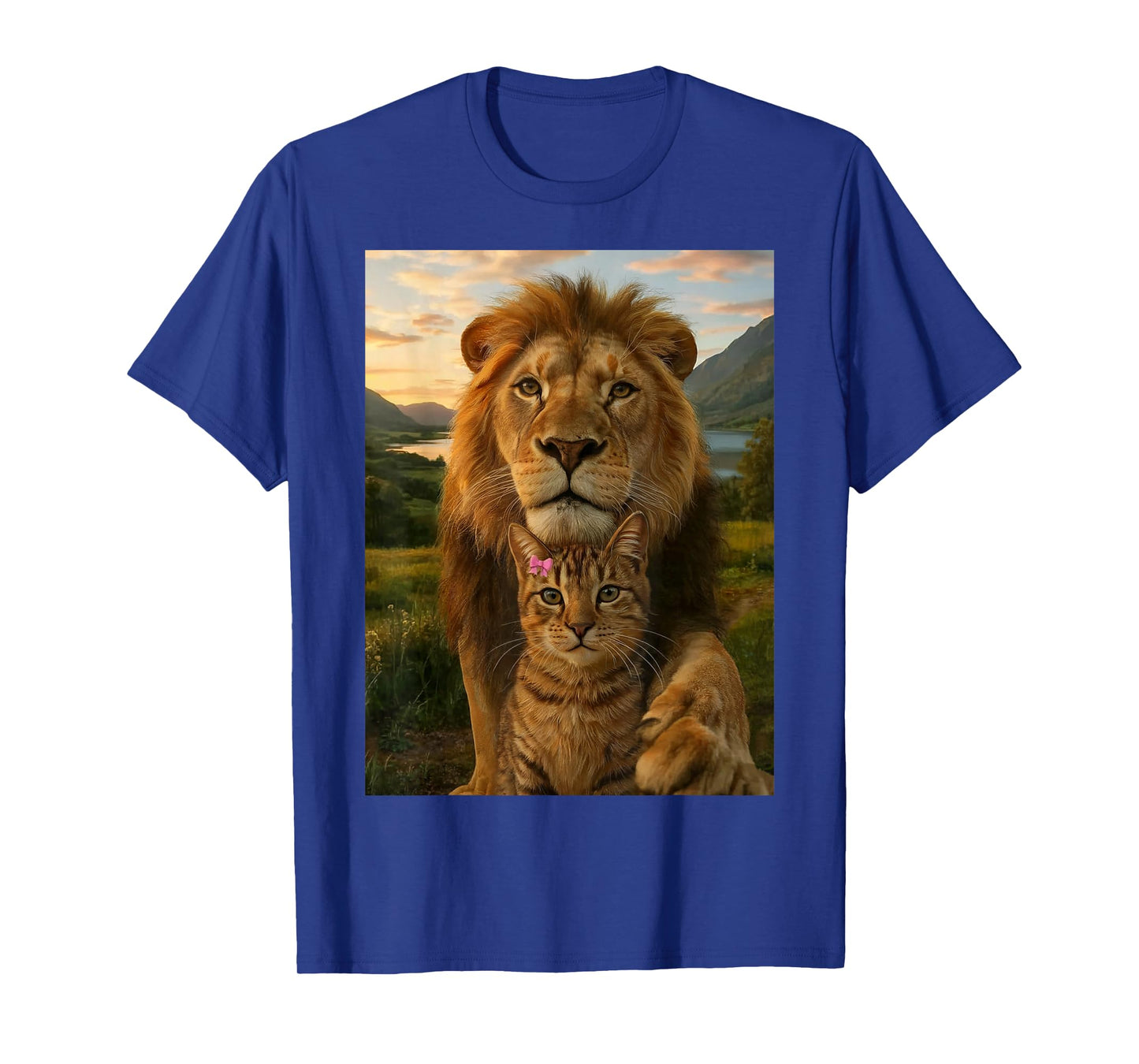 Funny Cat Selfie with Lion T-Shirt