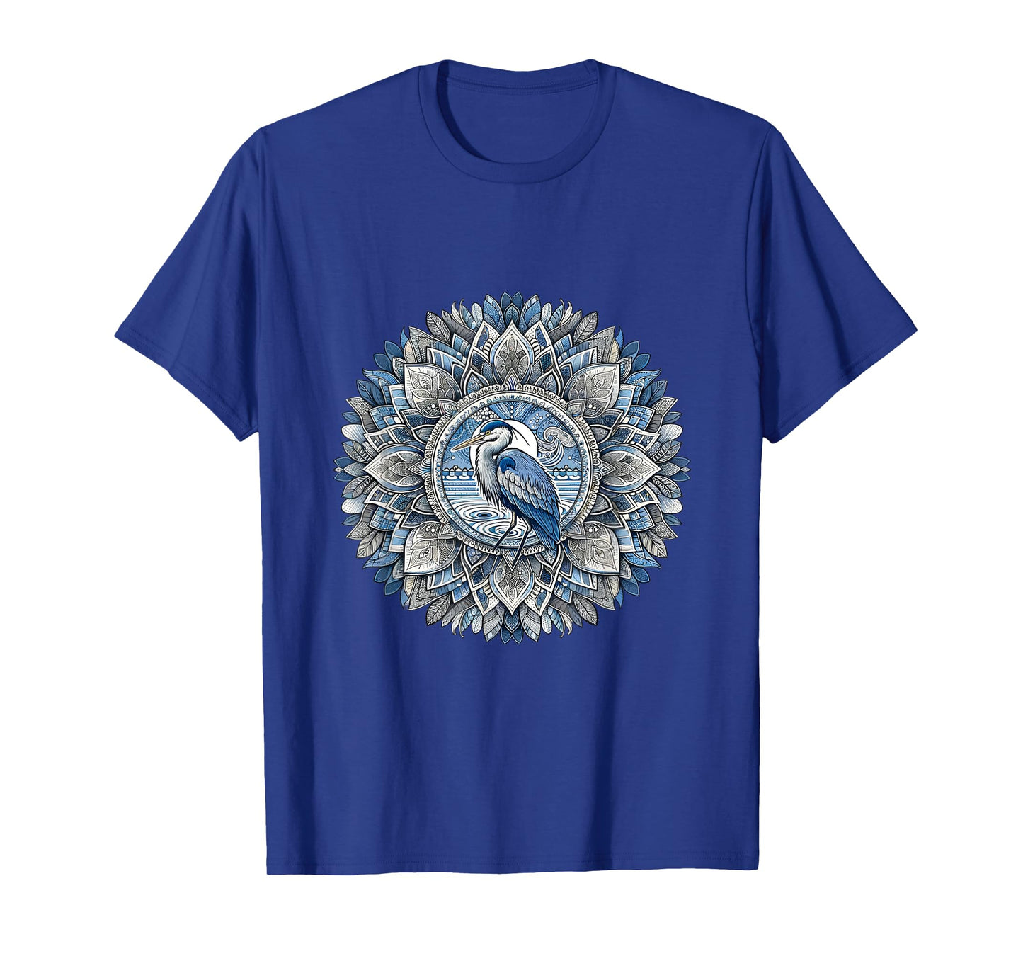 Great Blue Heron Mandala - Bird Lovers Design T-Shirt