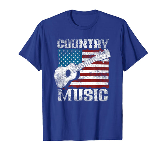 American Flag Guitar Player Funny Country Music Lover T-Shirt