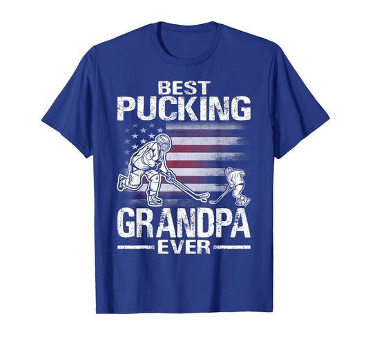 Best Pucking Grandpa Ever Hockey Father's Day Gift T-Shirt