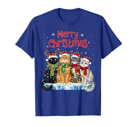 Cute Christmas Cats Funny Xmas Holiday Kitten Lover Graphic T-Shirt