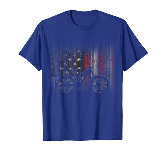 American Flag MTB Mountain Bike Apparel - Mountain Bike T-Shirt