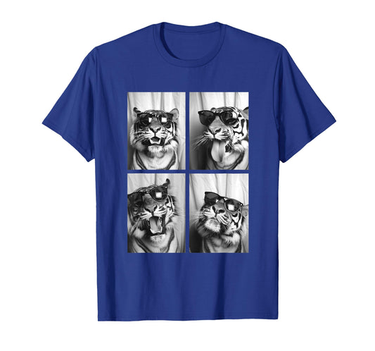 Cute Tigers with Sunglasses Cool Feline Animals Photo Booth T-Shirt