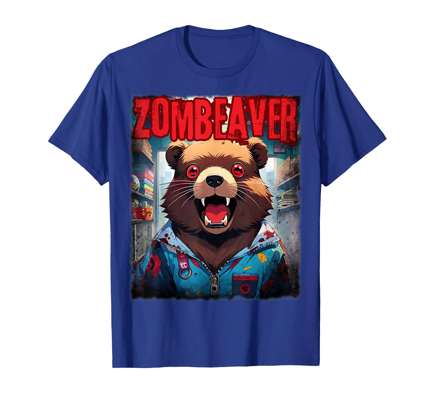 Cute Zombie Beaver Zombeaver Scary Animal For Halloween T-Shirt