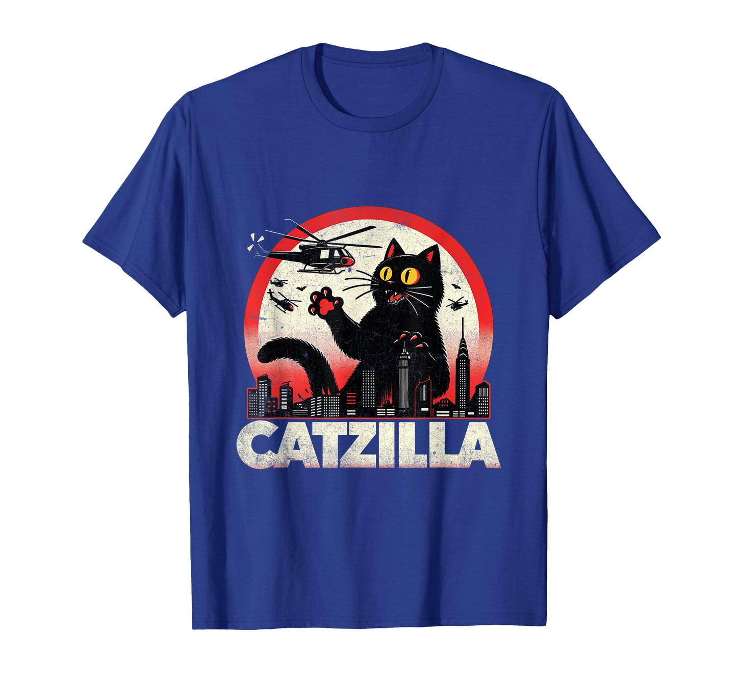 Retro Catzilla Cat Lovers Graphic Gifts Cat Mom Dad Catzilla T-Shirt