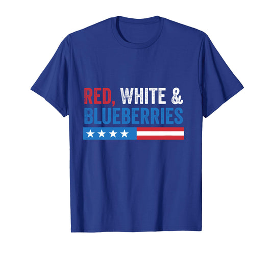 Red White and Blueberries Patriot USA Flag Long Sleeve T-Shirt