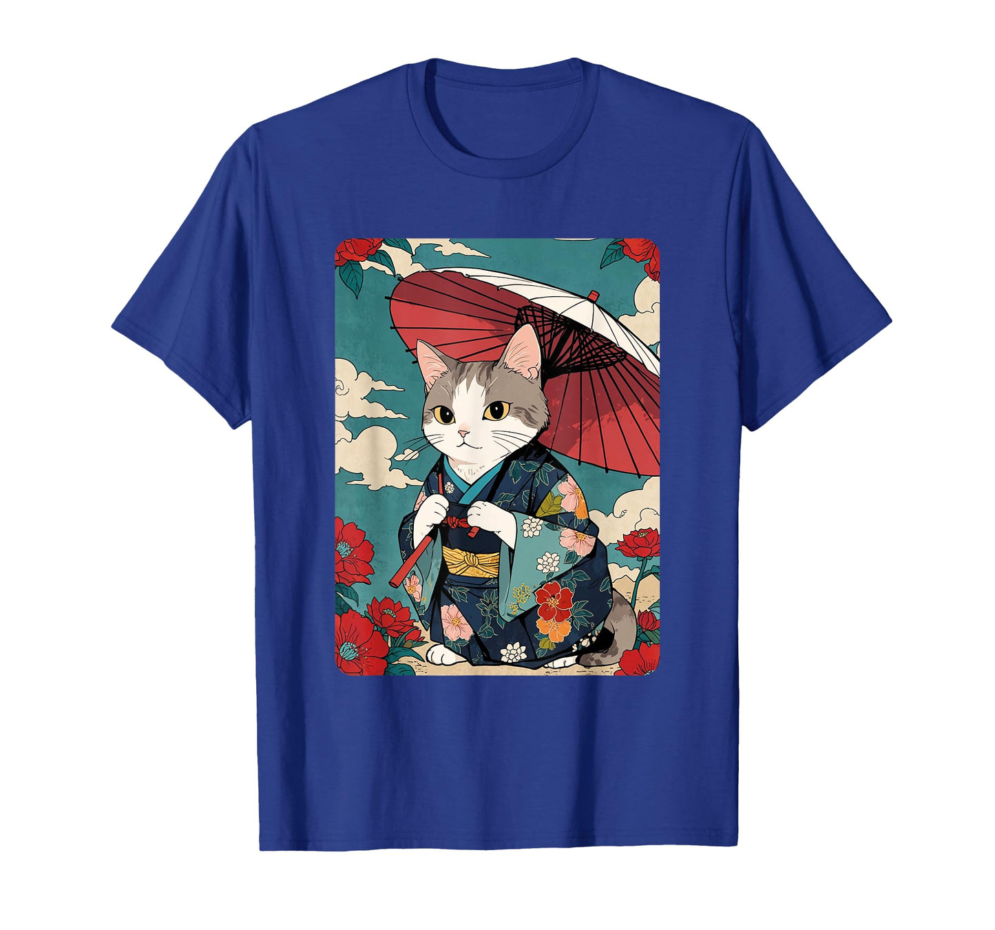 Cute Geisha Cat Japanese Cat Retro Neko Vintage Art Ukiyo-e Men Women Girls Kids T-Shirt
