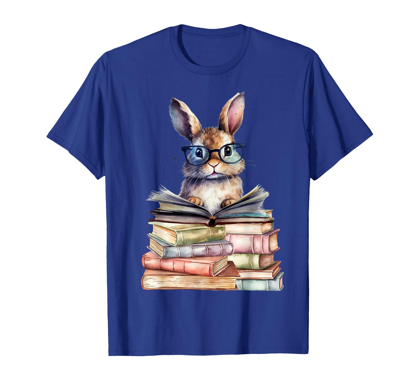 Cute Reading Bunny with Glasses Books Bookworm Reader Book T-Shirt