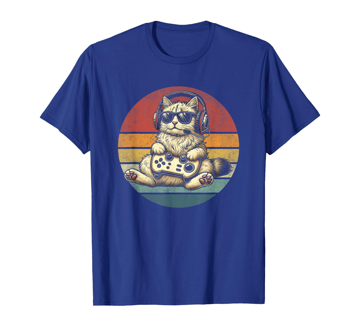 Kitten Cat Playing Video Games Vintage Funny Cat Gaming T-Shirt