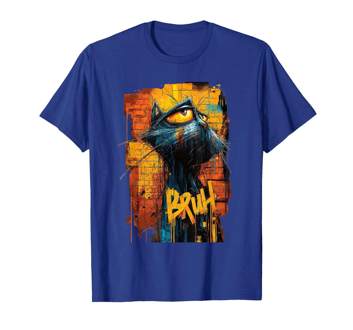 Weary Cat Bruh Graffiti Funny Boys Women Teens Kids Graphic T-Shirt
