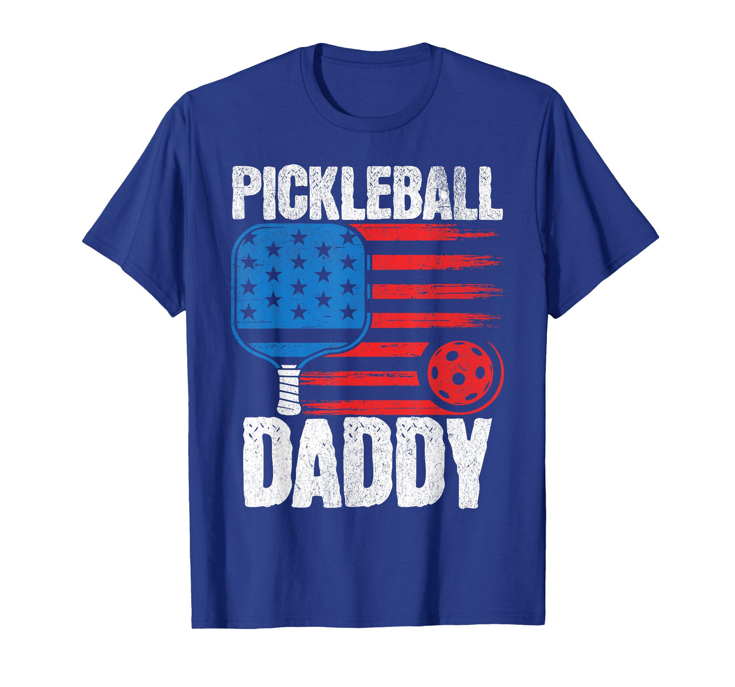 Pickleball Dad Daddy Pickleball For Men Mens 4th Of July T-Shirt