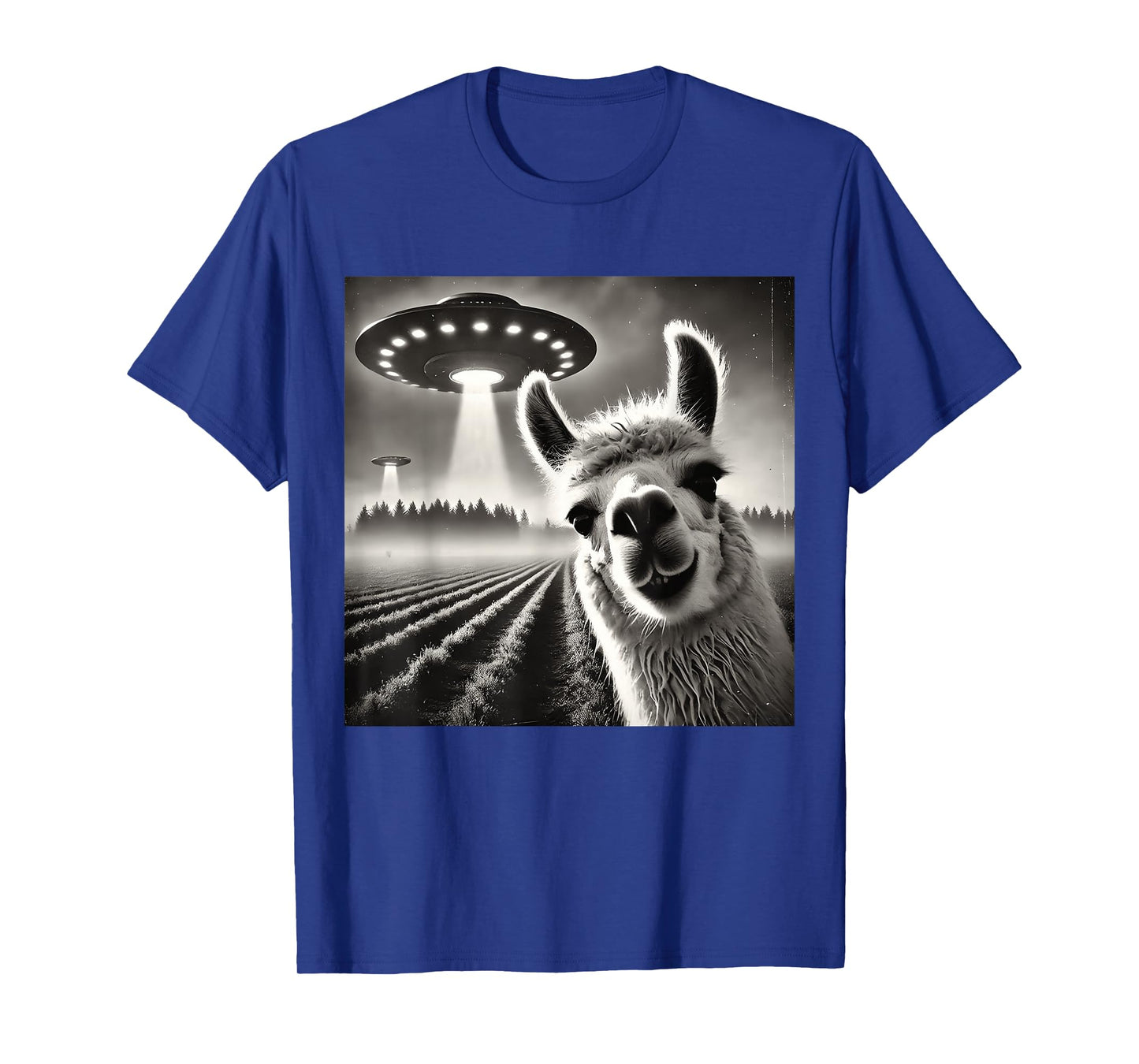 Funny Llama Alpaca Selfie UFOs T-Shirt