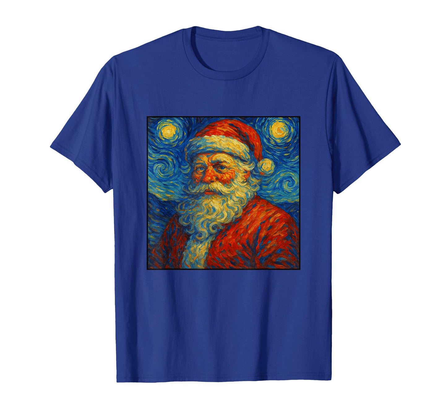 Santa Claus Starry Night Van Gogh Christmas Art Xmas Parody T-Shirt
