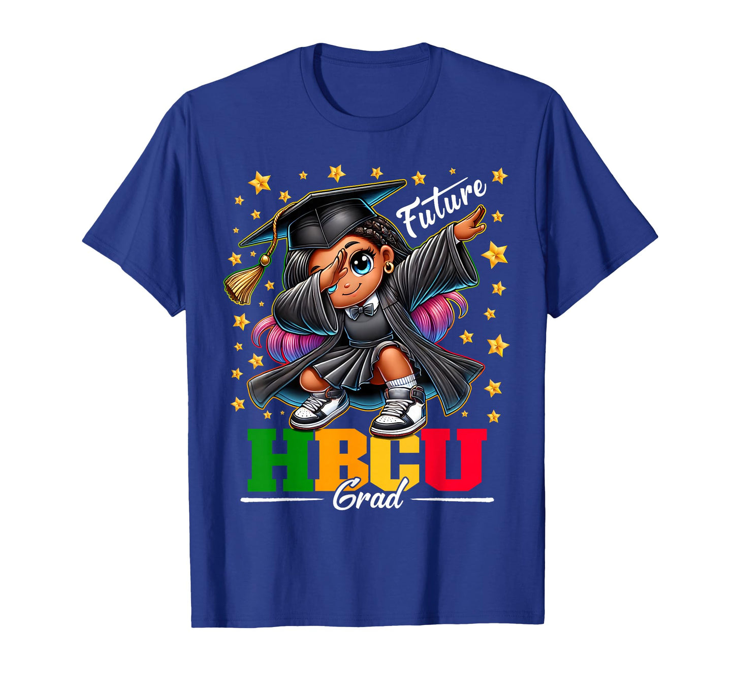 Proud Historical Black Colleges and Universities Future HBCU Grad Dabbing Girl Graduation T-Shirt for Girls Kids - Black - Small