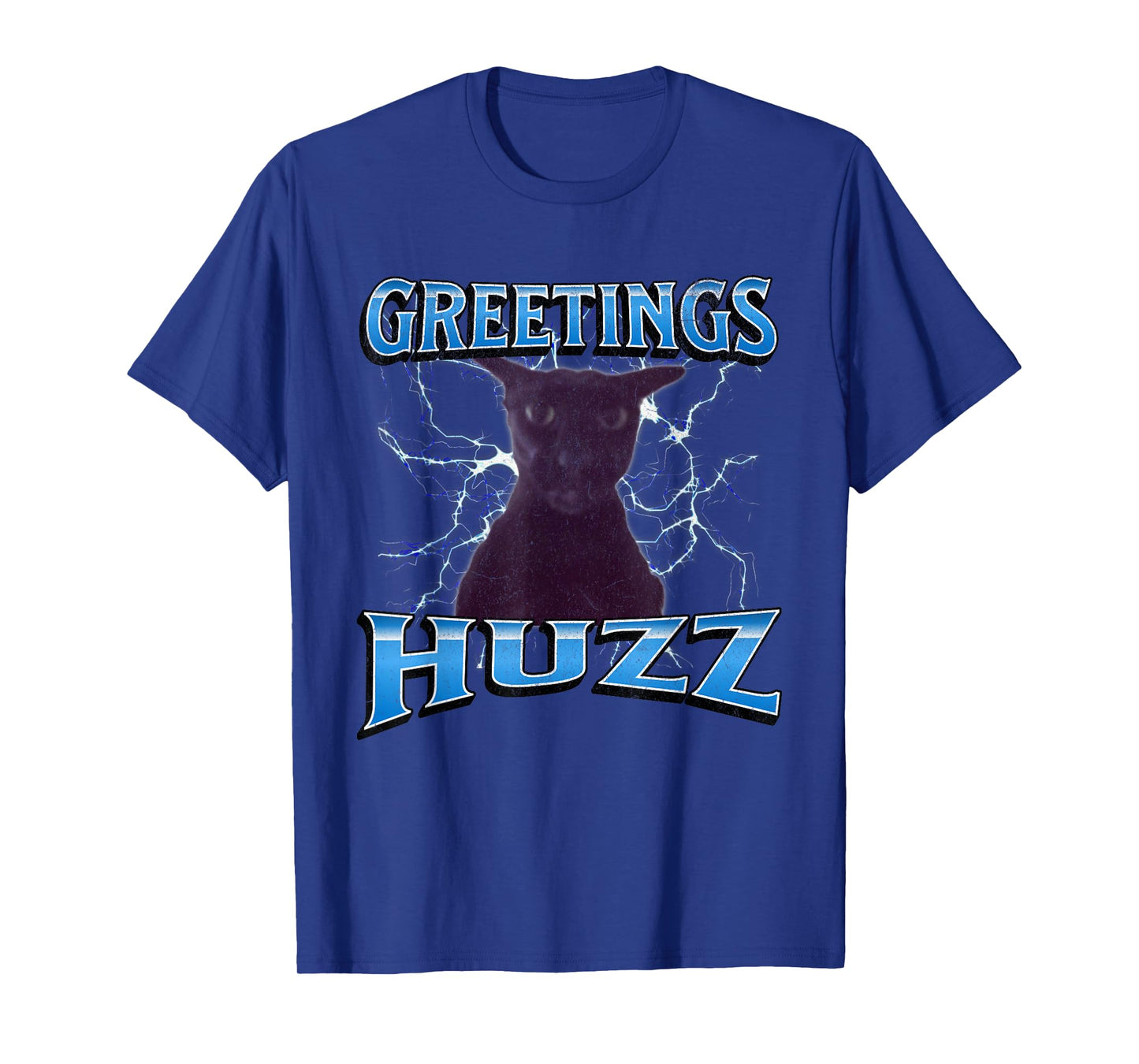 Greetings Huzz Funny Larry Cat Meme Bootleg Graphic T-Shirt for Men Women