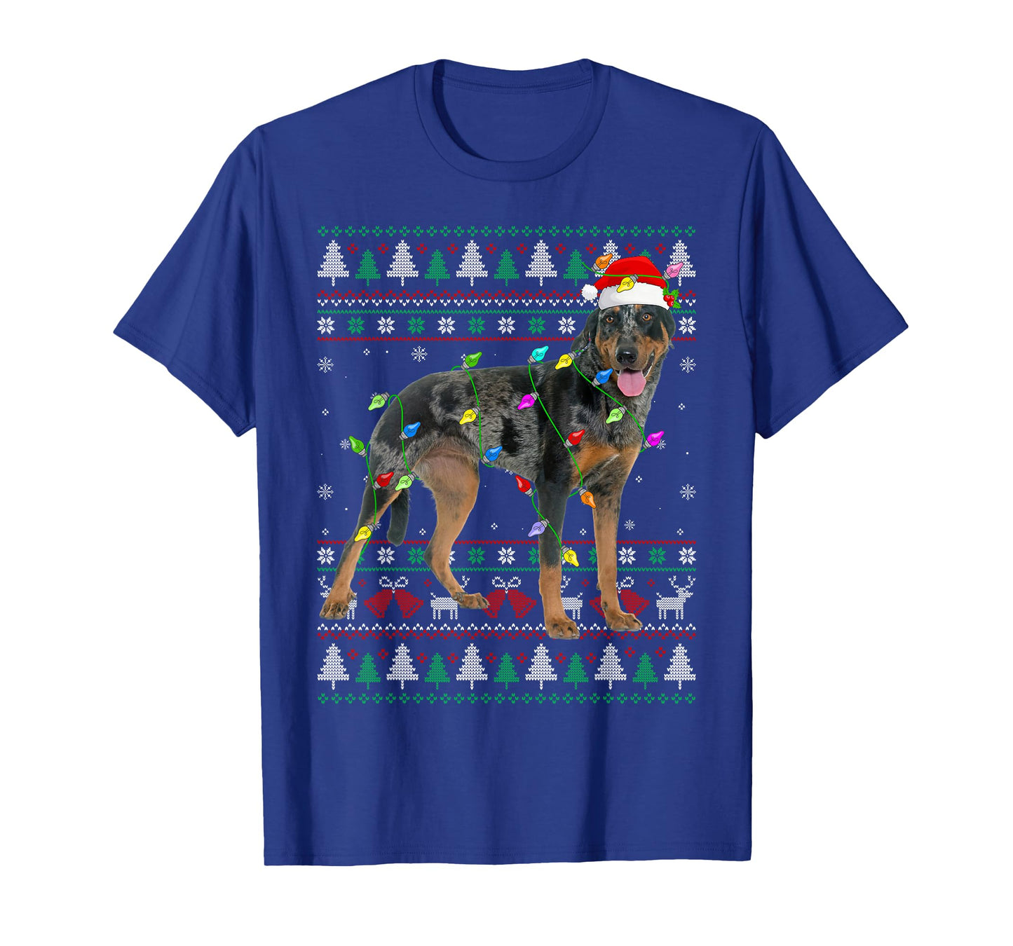 Harlequin Beauceron Dog Christmas Ugly Sweater Dog Xmas T-Shirt