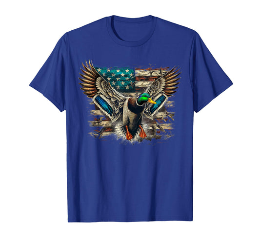 Duck American Flag Waterfowl Hunting T-Shirt