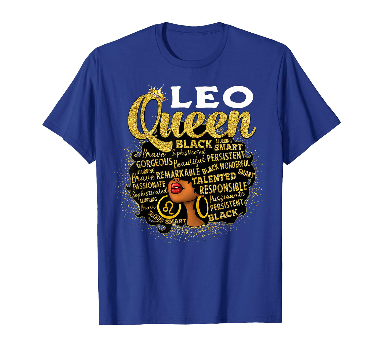African American Women Zodiac Birthday Leo Queen T-Shirt