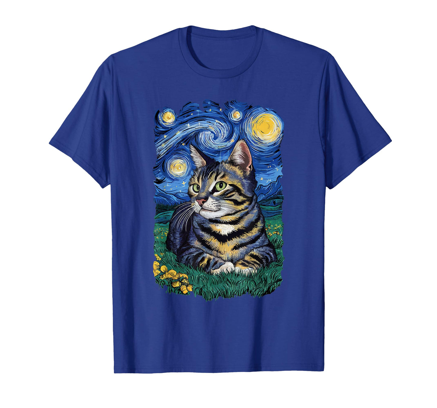 Van Gogh Cat Gifts Tabby Cat Owner Cat Lady T-Shirt
