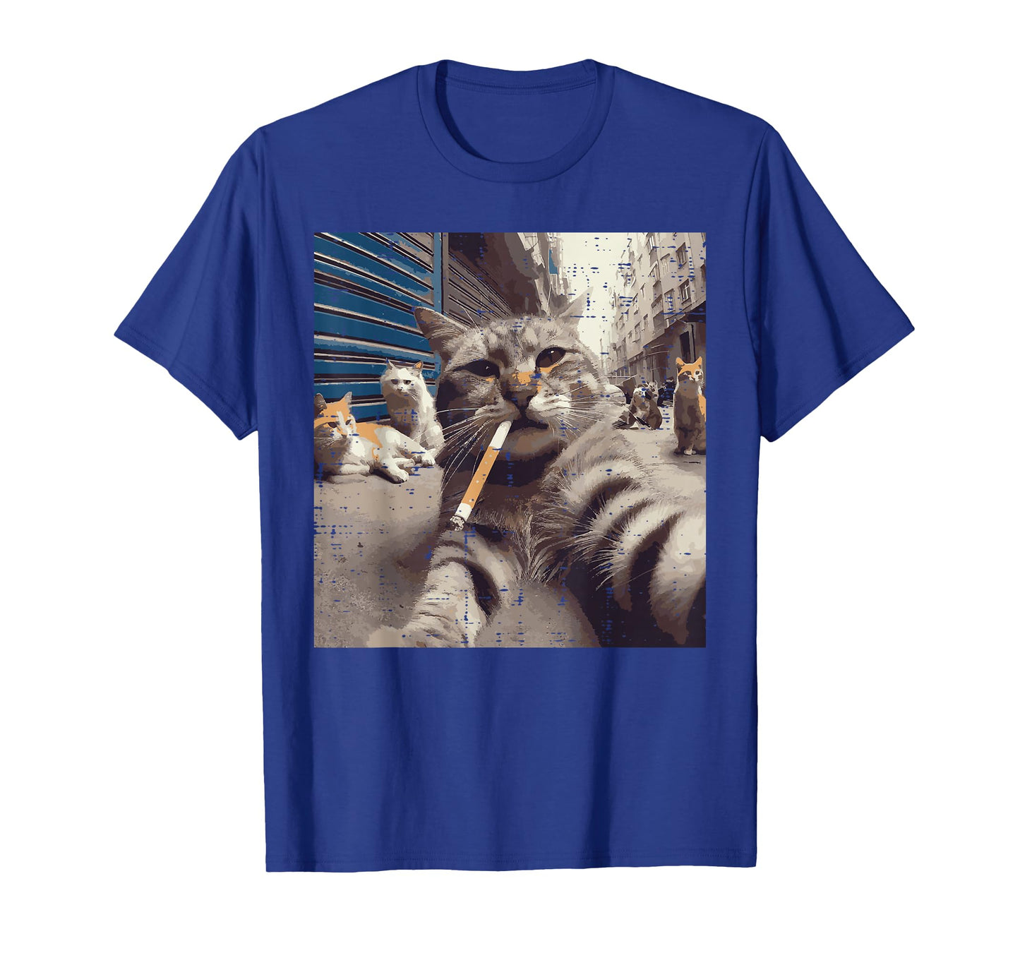 Cat Gangster Street Cats Selfie Funny Meme Humor Men Women T-Shirt
