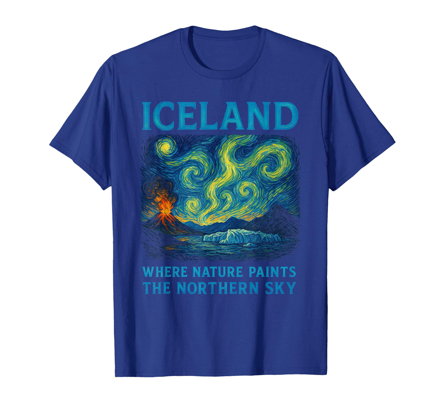 Iceland - Northern Lights Van Gogh Style, Aurora Borealis T-Shirt
