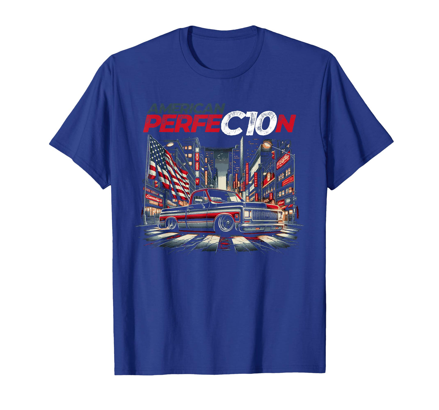 C10 Truck City Scene American Perfection C10 Truck Fleetside T-Shirt