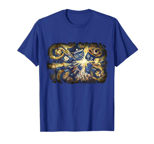 Art Tardis Van Gogh Time Travel Sci-Fi Fan T-Shirt