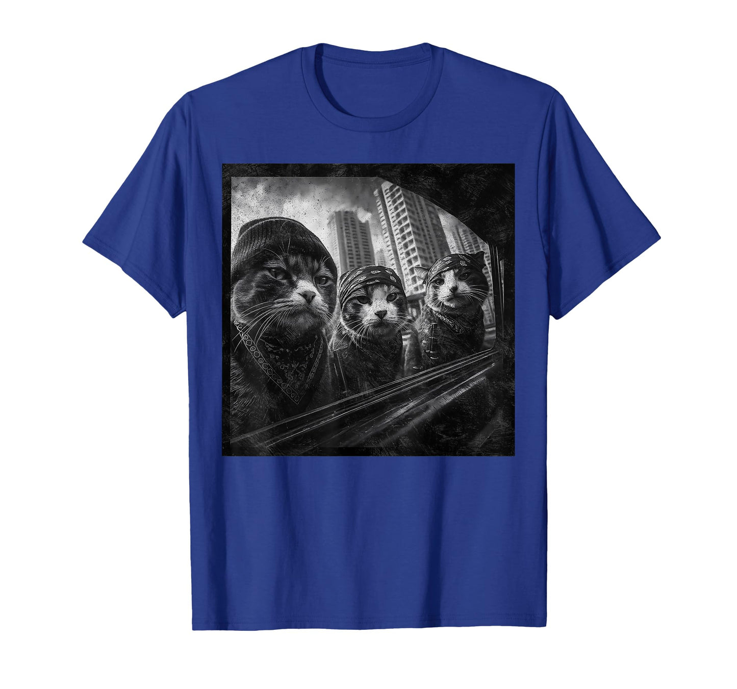 Gangster Cats Street Funny Graphic Humor T-Shirt