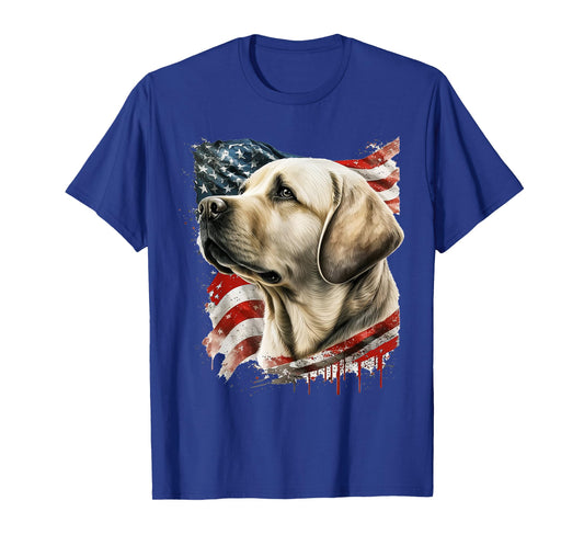 Yellow Lab with The American Flag T-Shirt