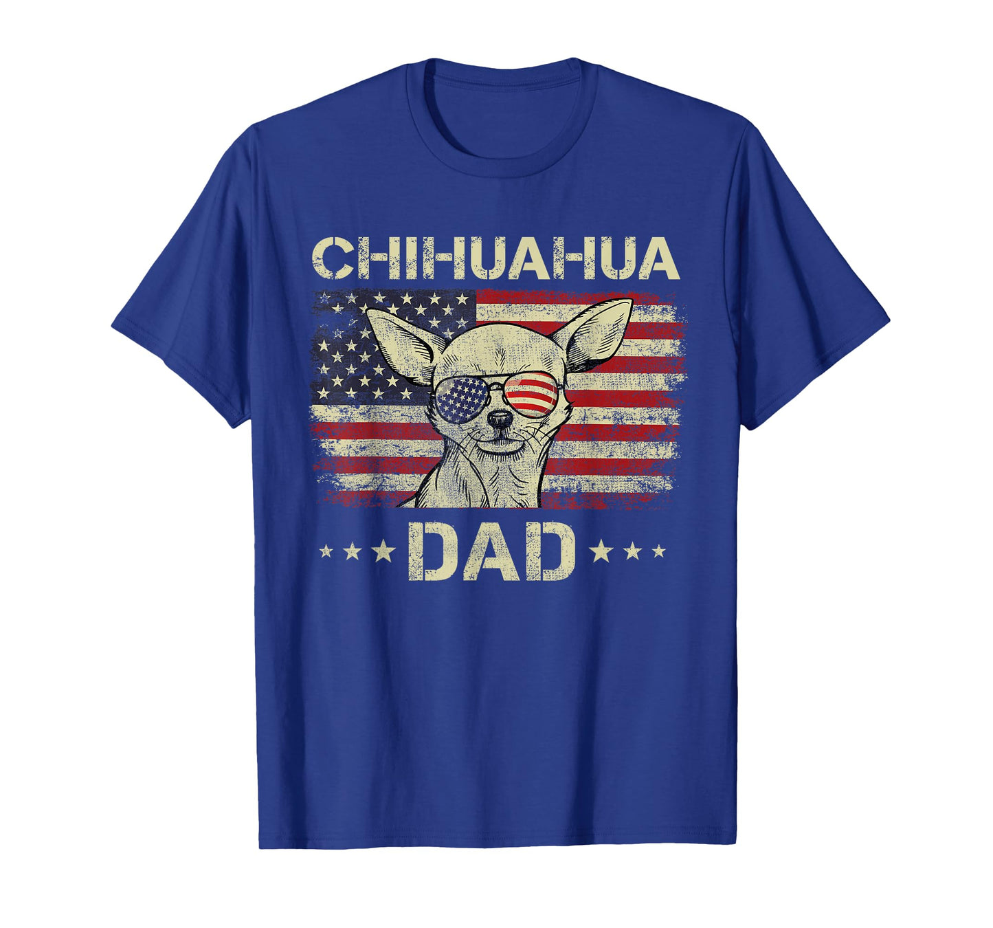 Chihuahua Dad Dog Lovers American Flag 4th Of July T-Shirt for Women Men