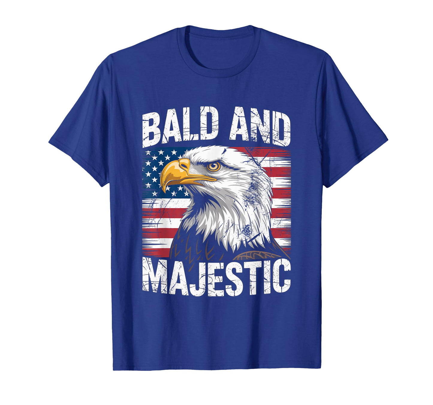 Bald And Majestic American Bald Eagle 4th Of July US Flag T-Shirt