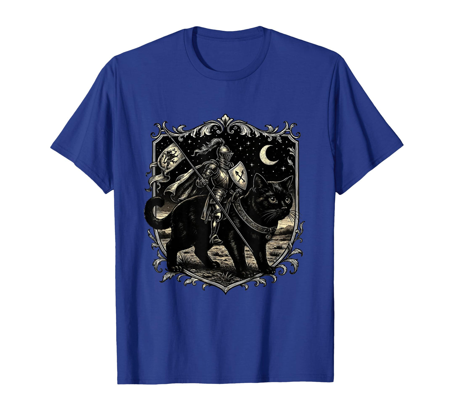 Knight Cat Rider Retro 90s Medieval Cat Fairycore Dark Art T-Shirt