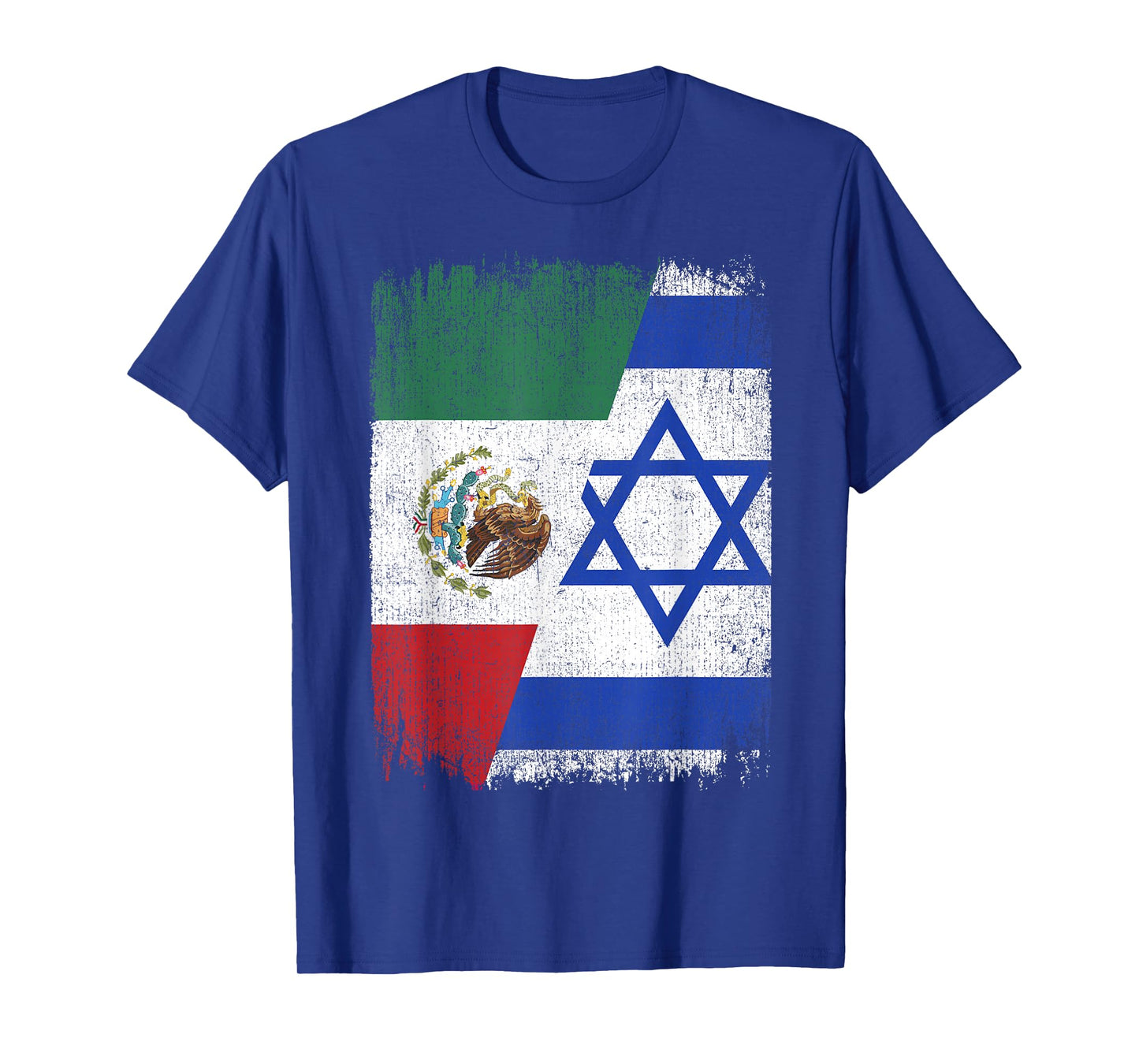 Half Mexico Israel Flag Mexican Israelis Roots T-Shirt