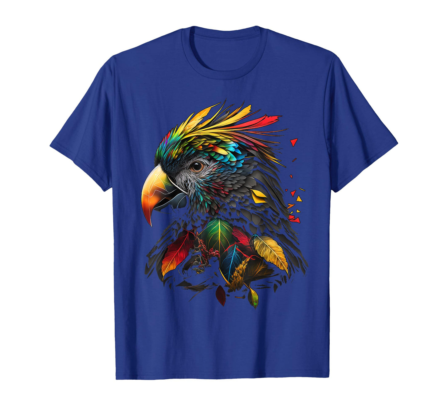 Parrot Colourful Polygon Animal Print Art T-Shirt Small