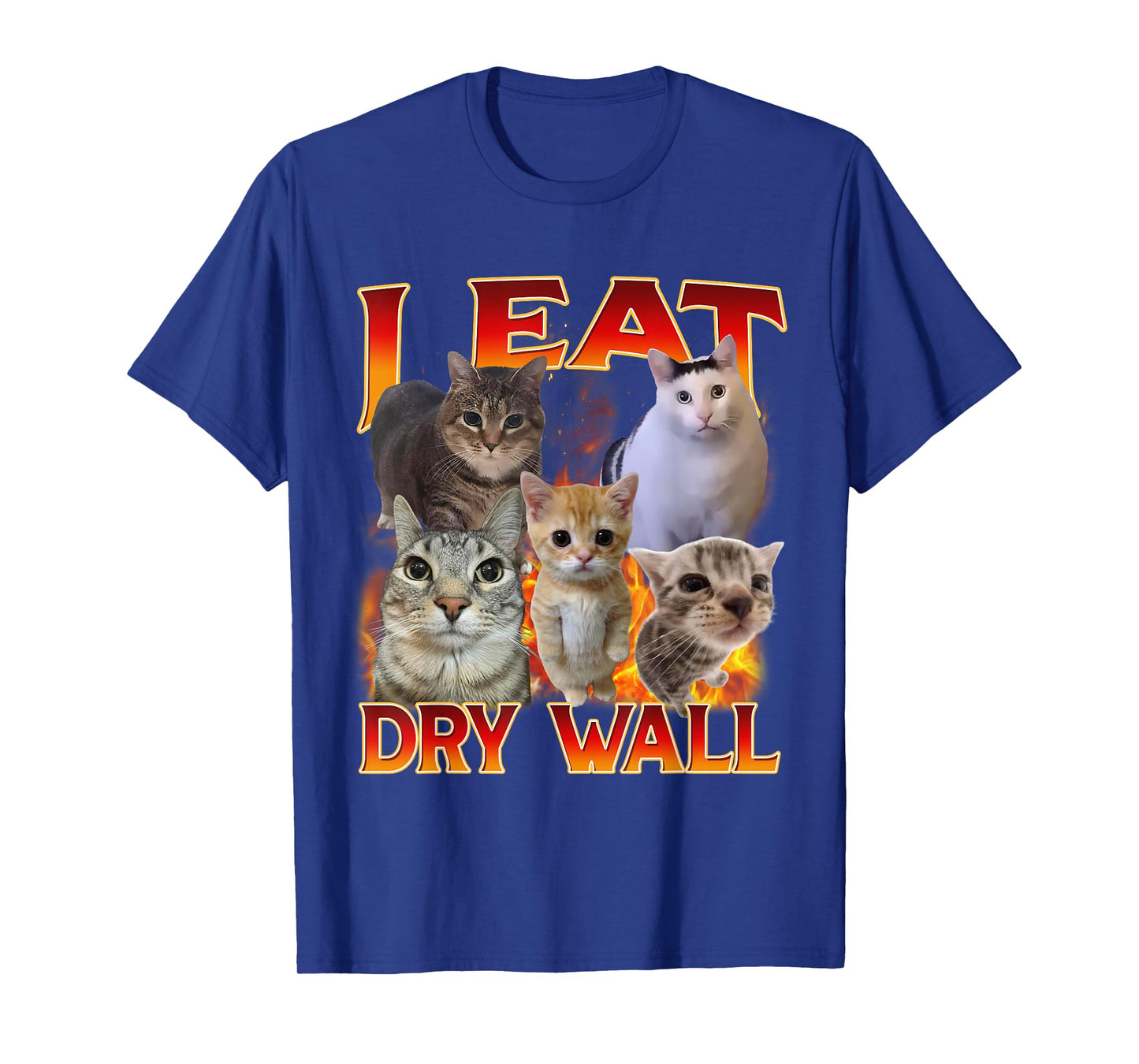 I Eat Dry Wall I Eat Cement Funny Cat Meme Bootleg Graphic T-Shirt