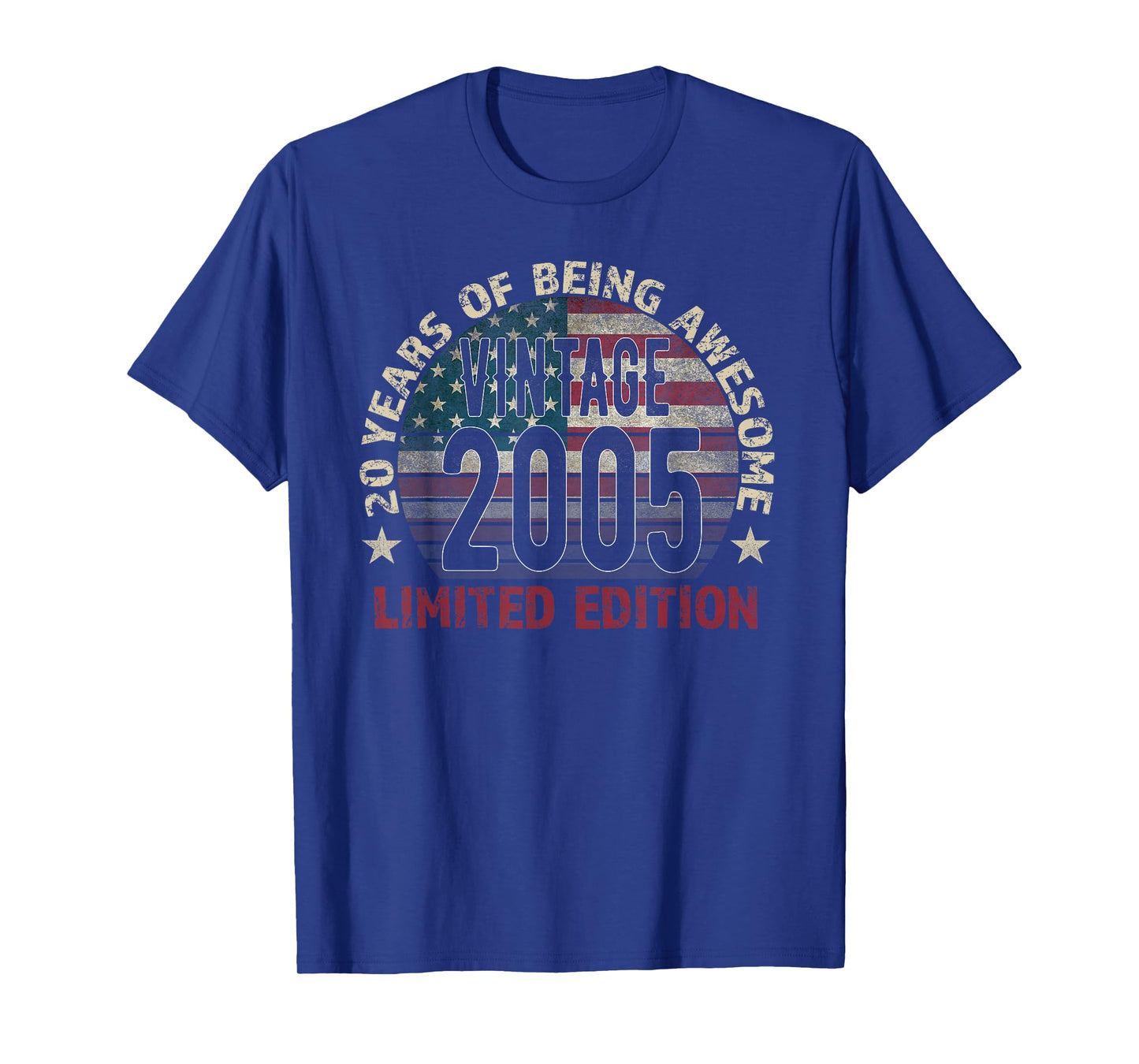 20th Birthday Gift men Vintage born 2005 turning 20 Year Old T-Shirt