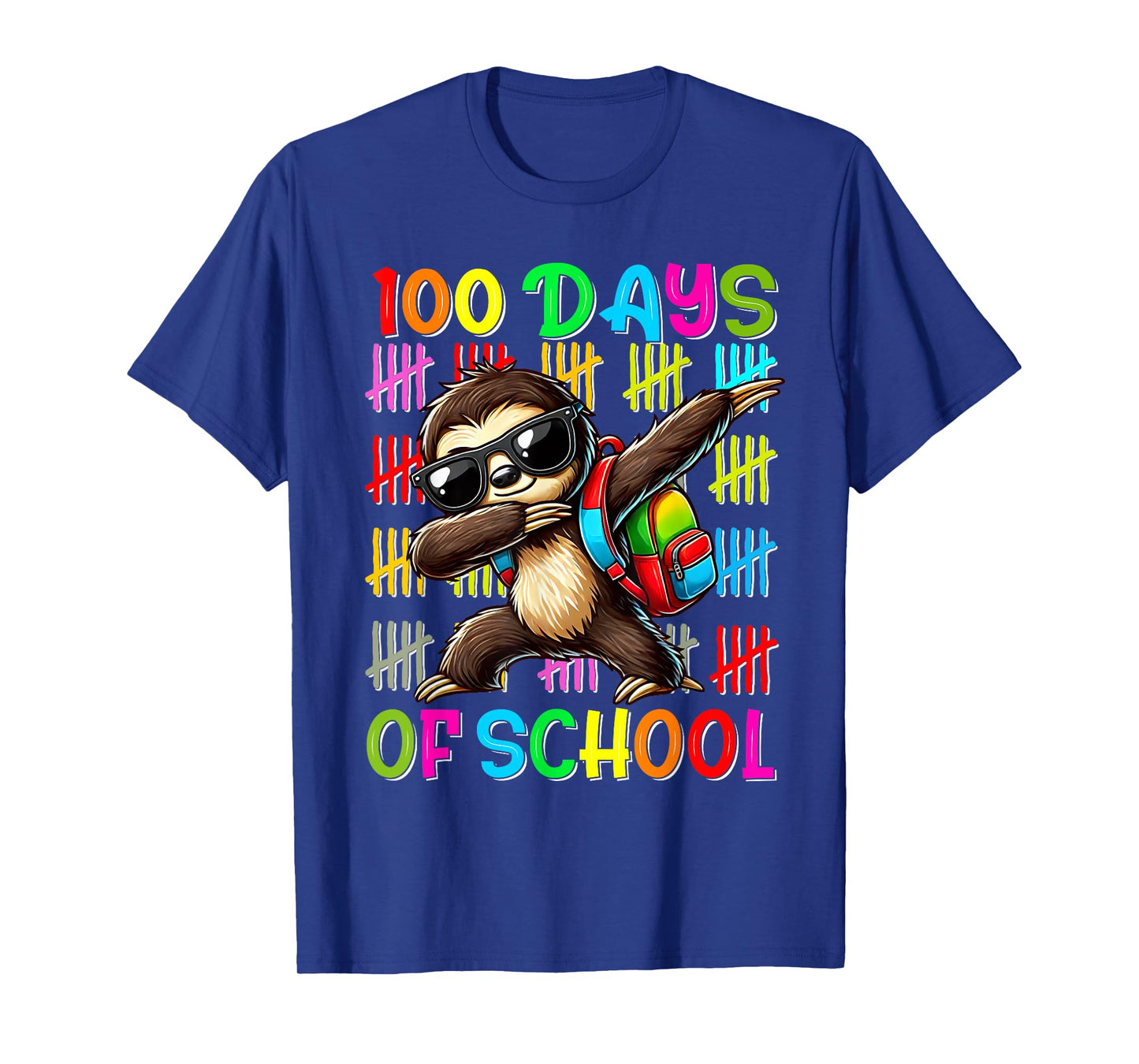Happy 100th day of school shirt 100 days of school Sloth T-Shirt