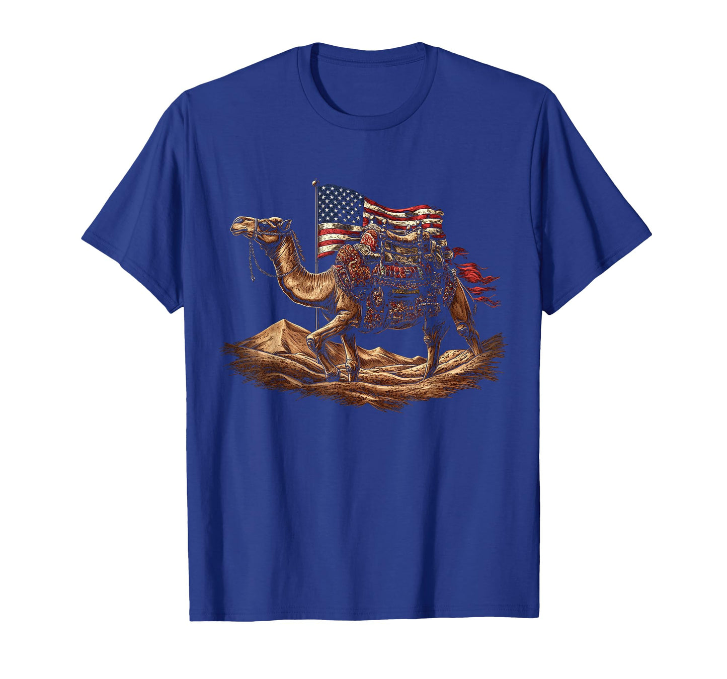 Patriotic Camel American Flag 4th of July Art T-Shirt