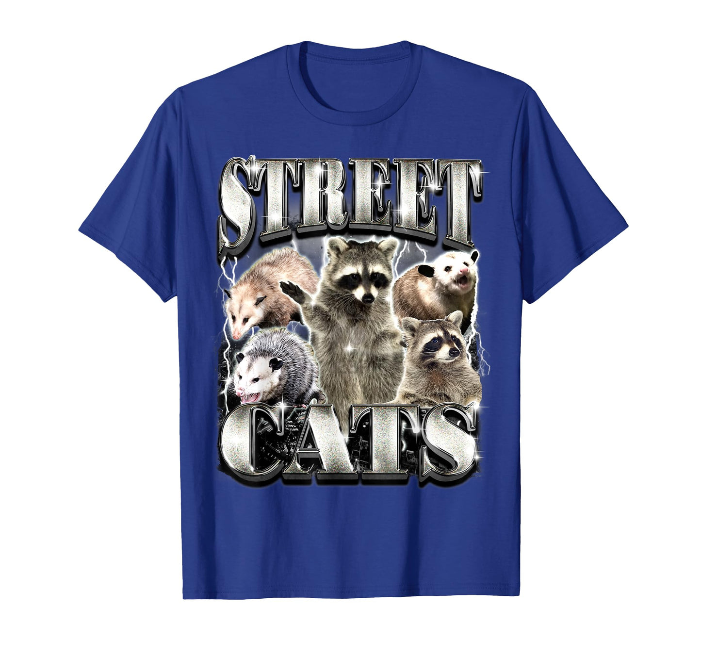 Funny Street Cats Raccoon Possum Vintage Bootleg Rap Style T-Shirt