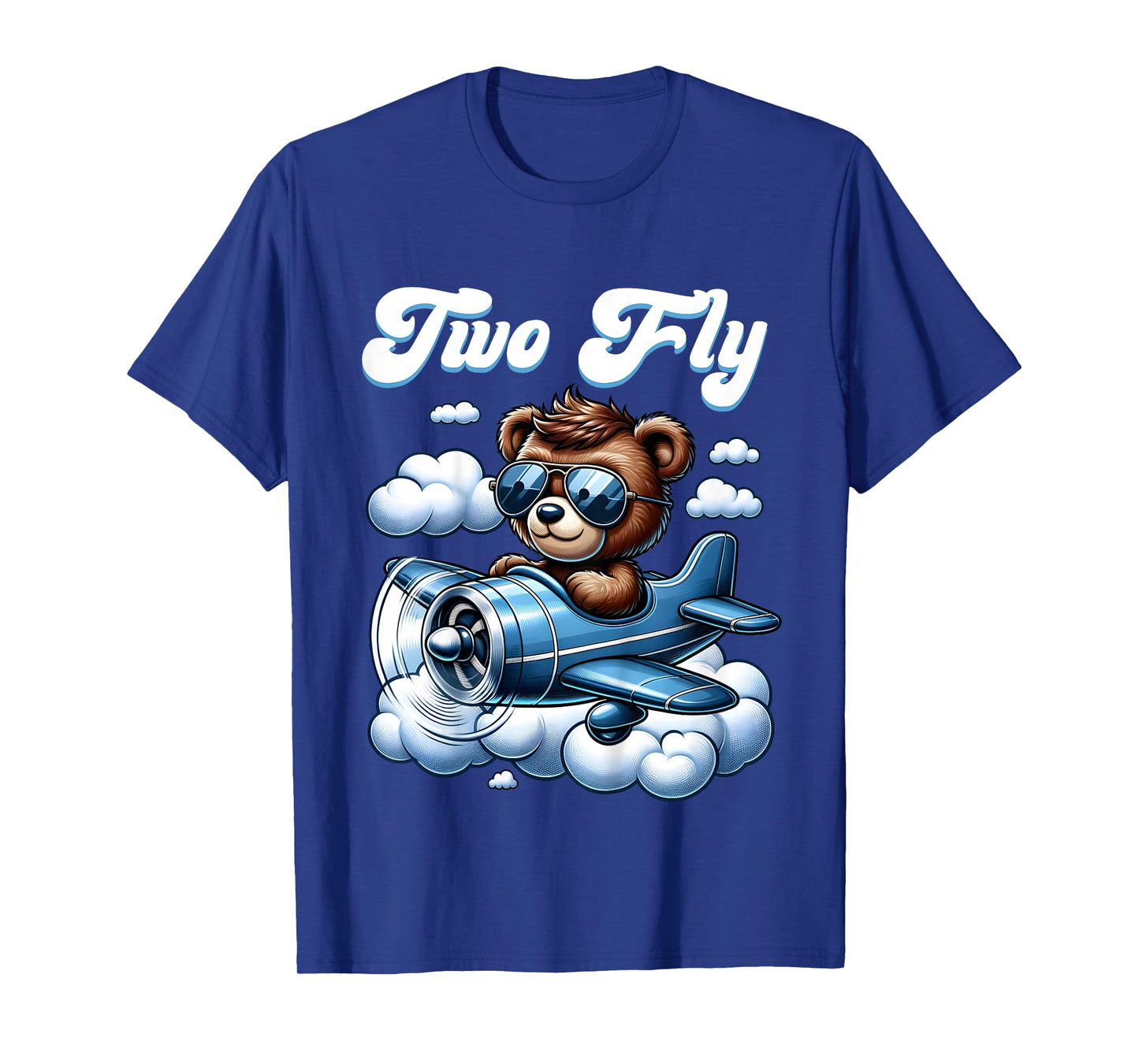 2nd Birthday Airplane Two Plane Teddy Bear Flying Aviation T-Shirt