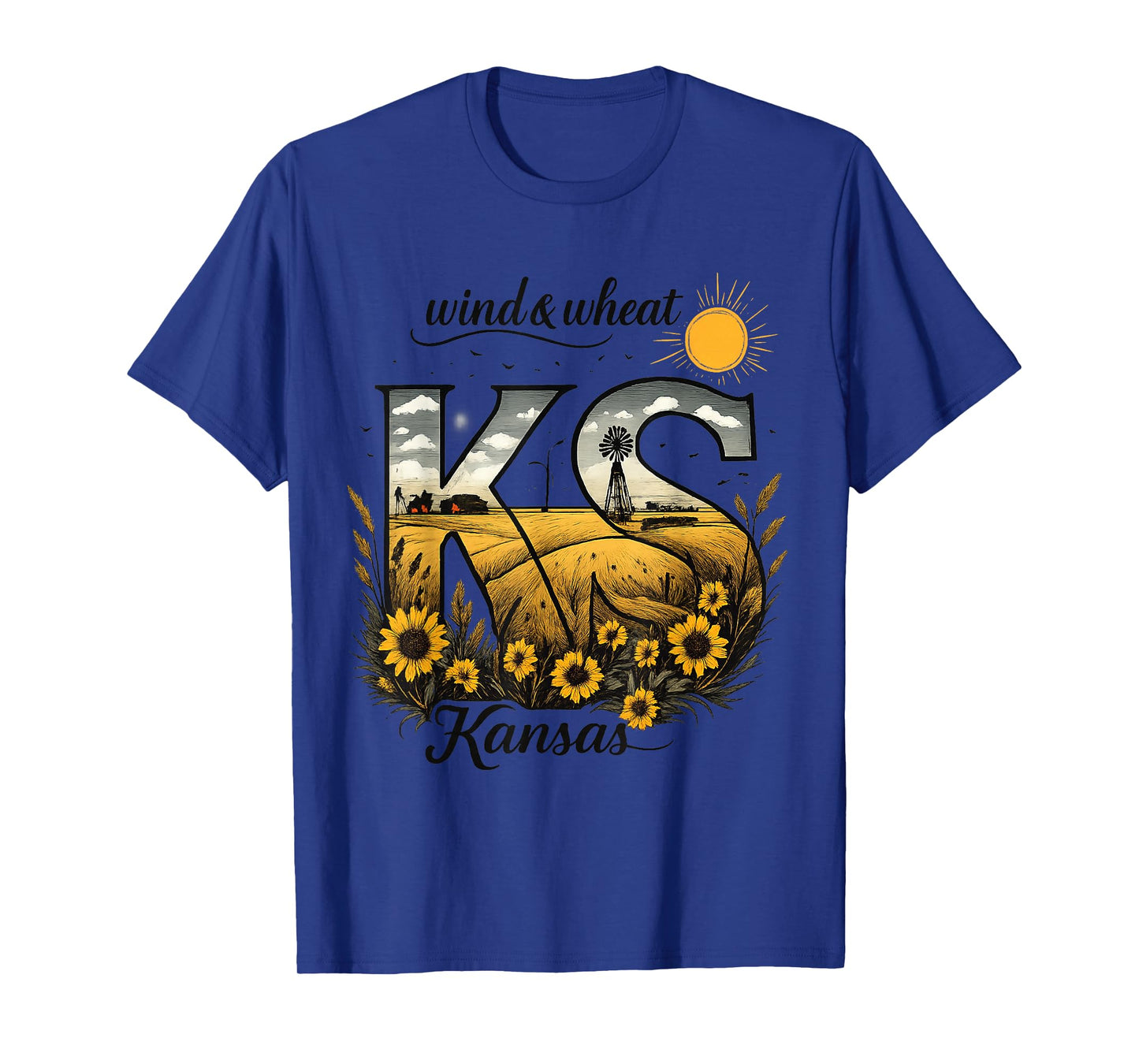 Kansas Sunflower Field Midwest Farm Tshirt T-Shirt