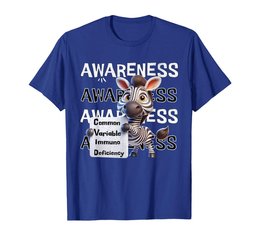 Common variable immunodeficiency CVID awareness zebra T-Shirt