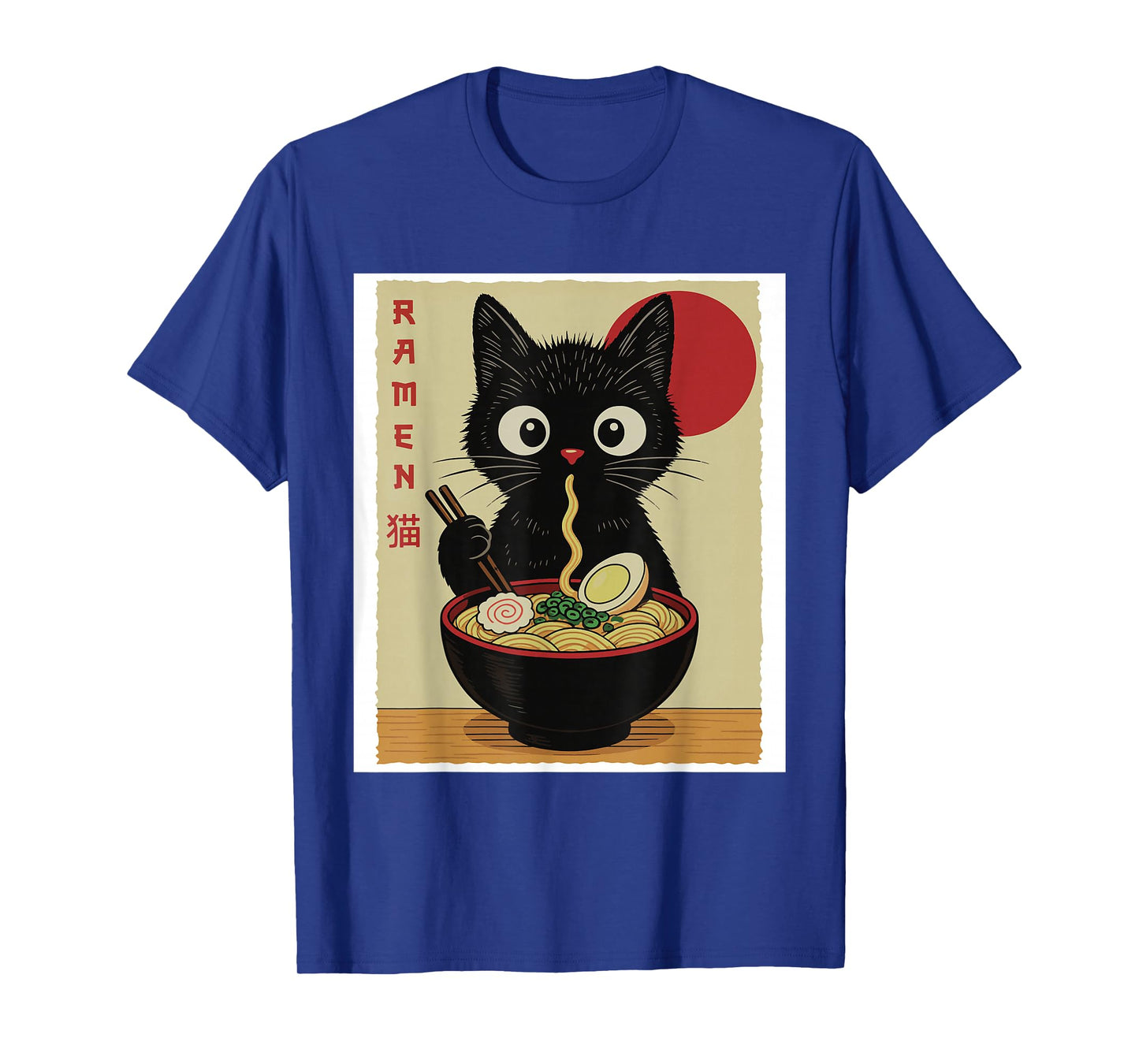 Anime Cat Ramen Japanese Funny Cat Graphic Tees Anime Gifts T-Shirt