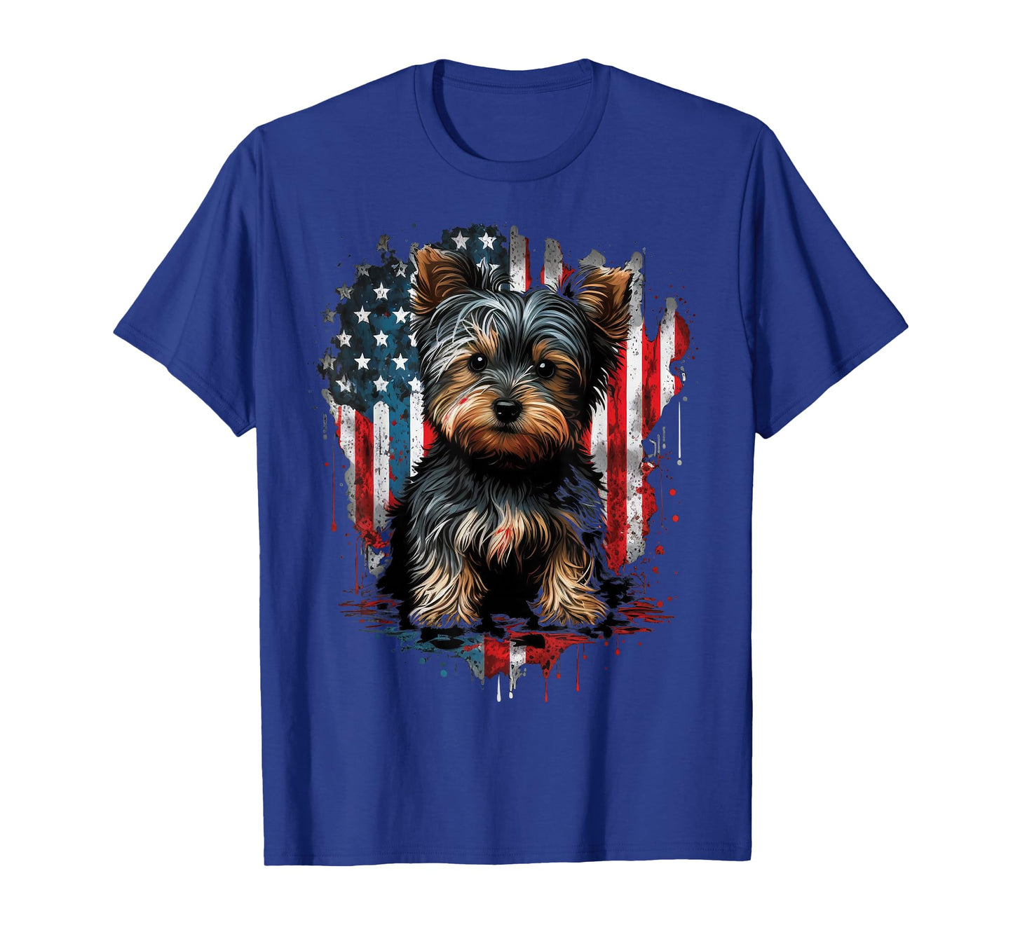 USA 4th of July Patriotic American Yorkshire Terrier T-Shirt
