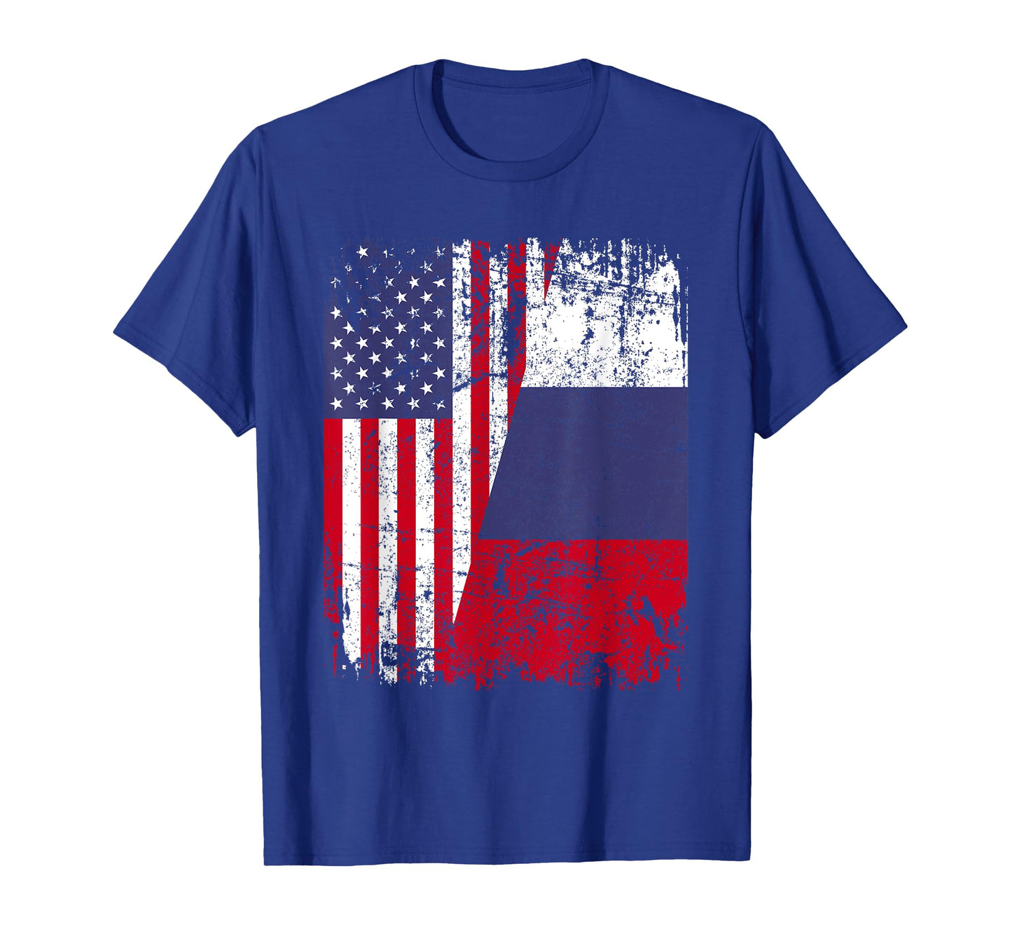 RUSSIAN ROOTS | Half American Flag | RUSSIA Women Kids Men T-Shirt
