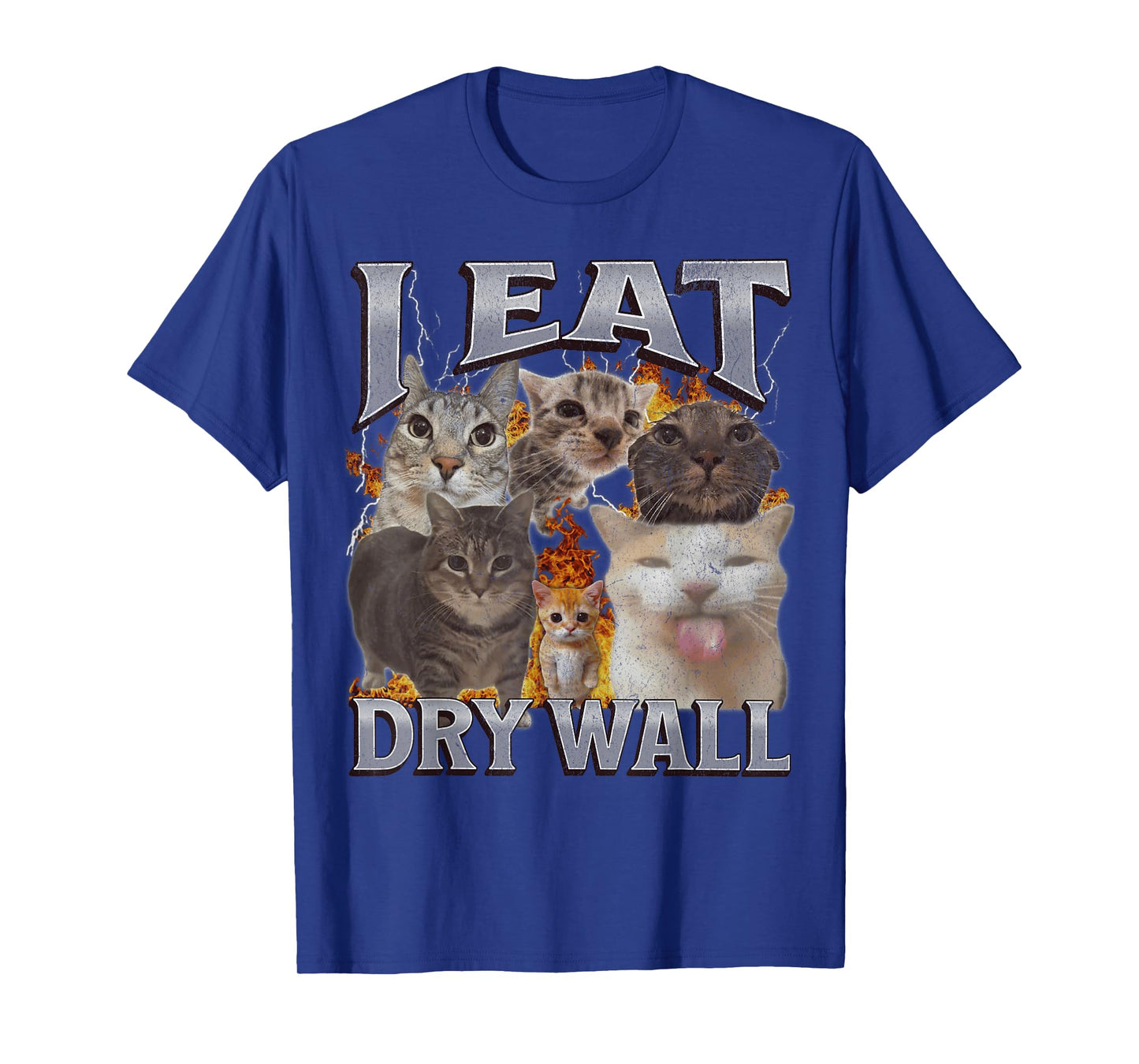 I Eat Drywall Funny Cat Meme Bootleg Graphic Men Women T-Shirt